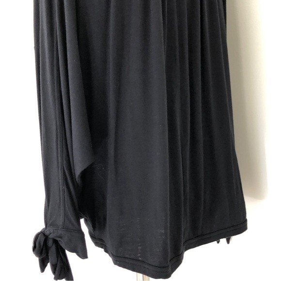 Free People Blouse Womens XS Black Keepin On Twist Front Tie Sleeves Keyhole - Picture 10 of 15
